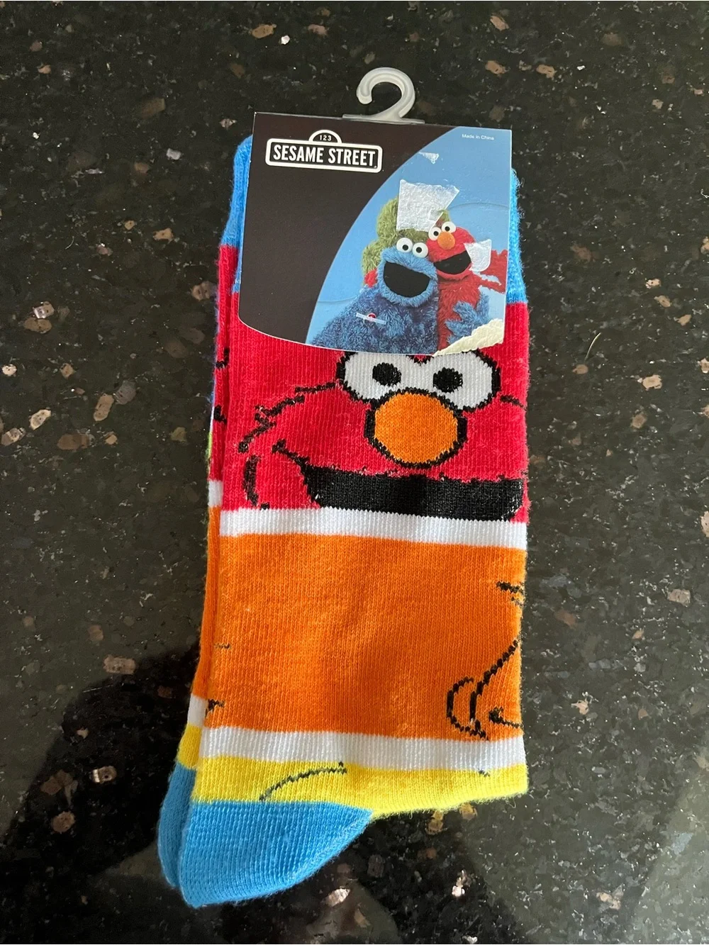 Men’s Sesame Street Character Colorblock Crew Socks